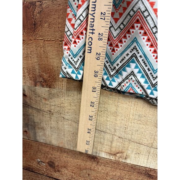 A. Byer Zigzag Pattern Wide-Leg Pants L Multicolor Elastic Waist Lightweight - Picture 3 of 6